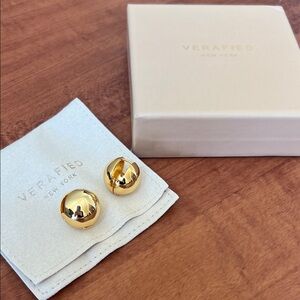Verified New York Large Golden Ball Hoops